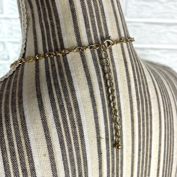 Long Rhinestone and Resin Medallion Pendant Statement Necklace Orange Grey - Picture 4 of 4